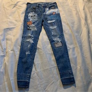 AEO Super stretch graffiti graphed hi-rise Jegging
8 regular
